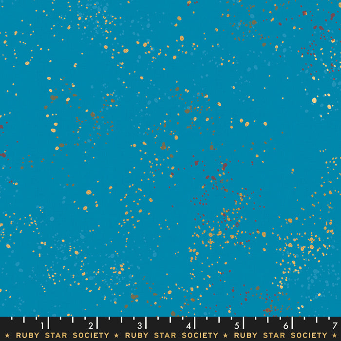 Speckled Metallic Bright Blue RS5027 50M by Rashida Coleman Hale for Ruby Star Society, sold by the half-yard