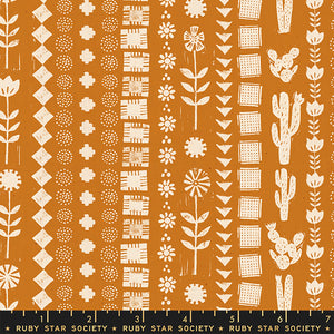 Heirloom Garden Rows Earth RS4023 16 Ruby Star by Alexia Abegg for Ruby Star Society, sold by the half-yard