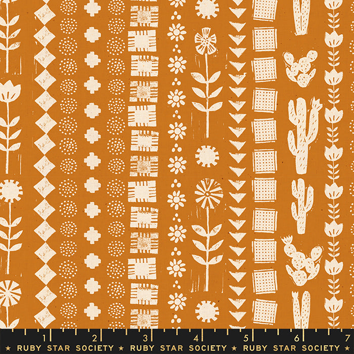 Heirloom Garden Rows Earth RS4023 16 Ruby Star by Alexia Abegg for Ruby Star Society, sold by the half-yard