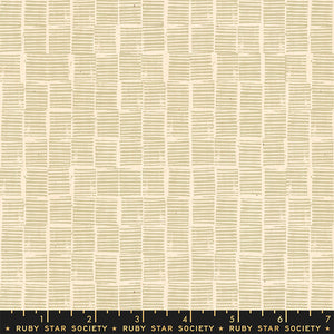 Heirloom Stripe Stamp Khaki RS4029 11 Ruby Star by Alexia Abegg for Ruby Star Society, sold by the half-yard