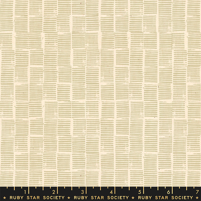 Heirloom Stripe Stamp Khaki RS4029 11 Ruby Star by Alexia Abegg for Ruby Star Society, sold by the half-yard