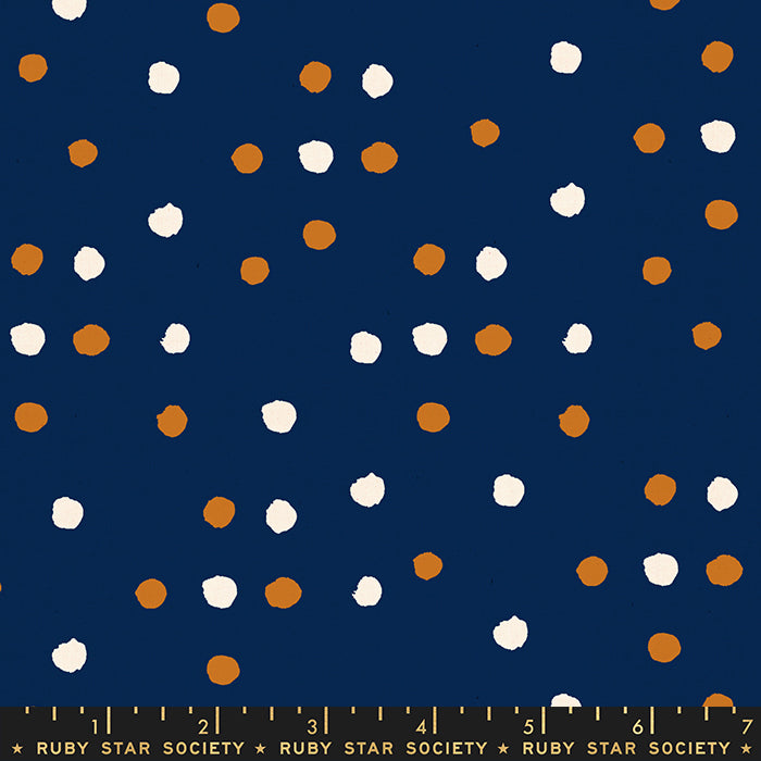 Vessel Paint Dot Navy RS4044 17 by Alexia Abegg, for Ruby Star Society, sold by half-yard