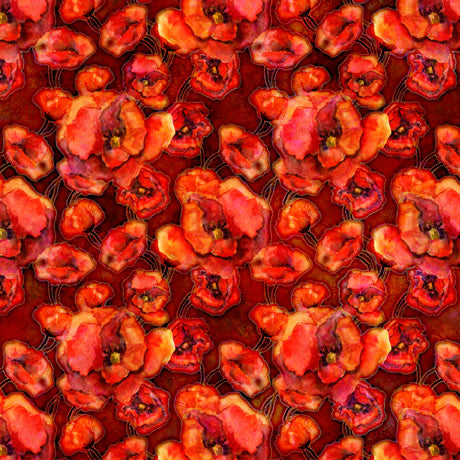 BLOSSOM, POPPIES 28841 -R by Dan Morris for Quilting Treasures, sold by the half yard