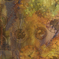 STEAMPUNK EXPRESS, GEAR AND CLOCK TOSS,  29068 -S, by Desiree’s Designs for Quilting Treasures, sold by the half yard