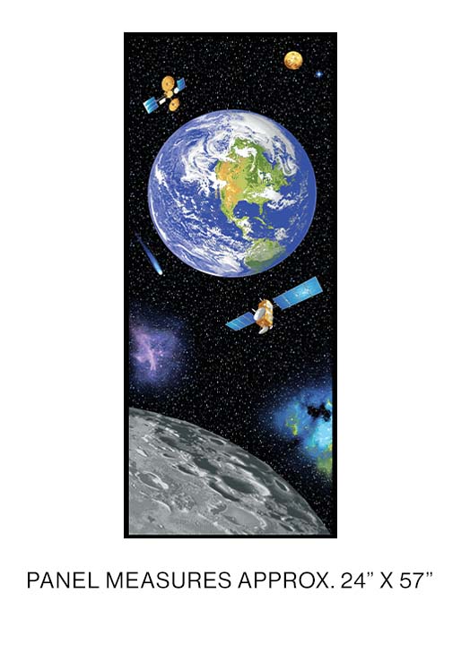 Space Race Wide Out of this World Multi Panel in Multi  3381W99B  by Benartex Fabrics, 60