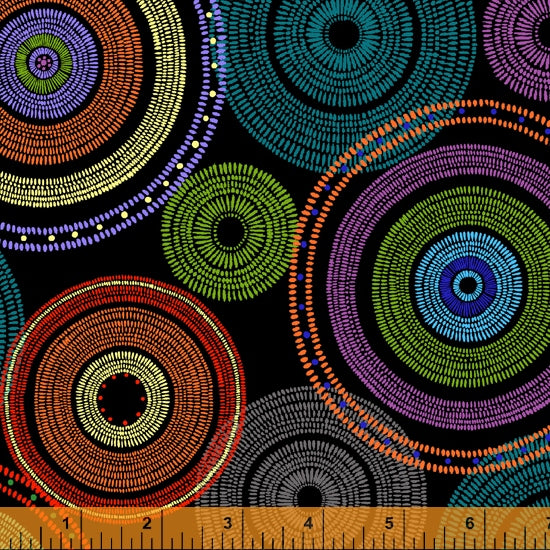 Medallion on Black Backing Extra-Wide by 52474-1 for Windham Fabrics, 108