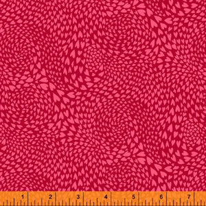 EDEN Swirl of Hearts on Red 52813-8 by Sally Kelly for Windham Fabrics, sold by the half-yard
