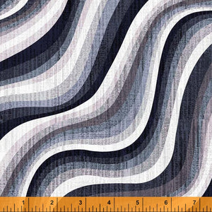 Charcoal Wavy Stripes Backing Extra-Wide by 52894DW-3  by Whistler Studio for Windham Fabrics, 108" wide, sold by half-yard