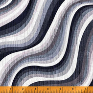 Charcoal Wavy Stripes Backing Extra-Wide by 52894DW-3  by Whistler Studio for Windham Fabrics, 108