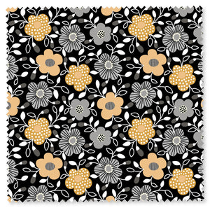 Dotty Flora in Licorice, 610016 for Felicity Fabrics, sold by the half-yard