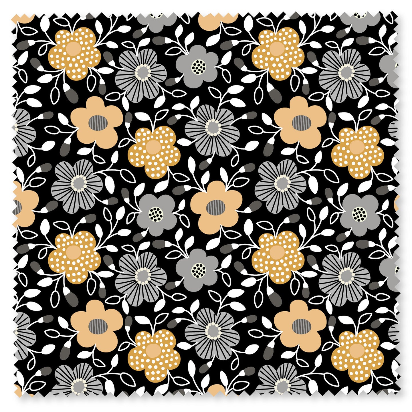 Dotty Flora in Licorice, 610016 for Felicity Fabrics, sold by the half-yard