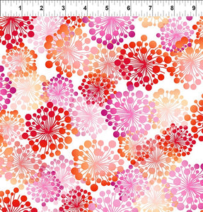 A Groovy Garden in Coral 6AGG 1 by Jason Yenter for  In the Beginning Fabrics, sold by the half-yard