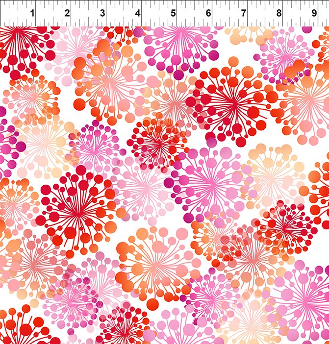 A Groovy Garden in Coral 6AGG 1 by Jason Yenter for  In the Beginning Fabrics, sold by the half-yard