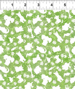 Animal Silhouettes on Green, Jungle Friends, 6JF 1 by ITB Studio, for In the Beginning Fabrics, sold by the 1/2 yard