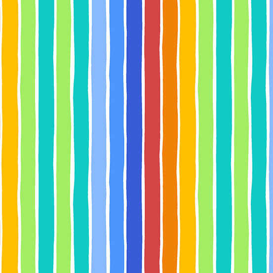 Spaced Out Stripe in Light Rainbow A-242-LX by Kim Schaefer for Andover, sold by half-yard