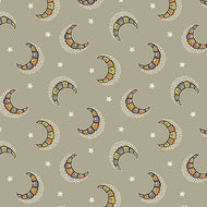 Witchypoo Moon & Stars in Haze, A-256-N by by Renee Nanneman for Andover, sold by half-yard