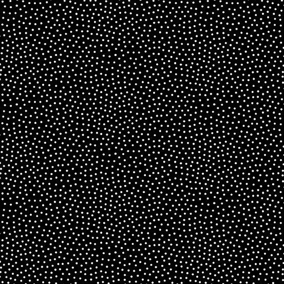 White Dots on Black Freckle Dot, A-9436-B1 by Andover, sold by half-yard