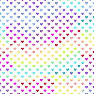 Hearts Multi on White  A-9793-L by Andover, sold by the half-yard