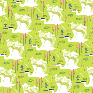 Flora and Fauna, Wetlands in Lichen, A-9996-V by Patty Sloniger for Andover, sold by half-yard