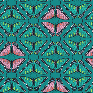 Flora and Fauna, Swallowtail in Teal, A-9997-T by Patty Sloniger for Andover, sold by half-yard