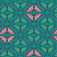 Flora and Fauna, Swallowtail in Teal, A-9997-T by Patty Sloniger for Andover, sold by half-yard