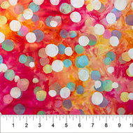 Color Me Banyan, Red Orange Dot Batik, 80543-24 by Banyan Batiks, sold by the half-yard