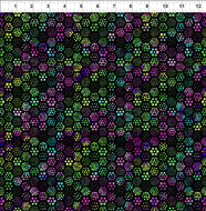 A Groovy Garden in Black Multi 8AGG 2 by Jason Yenter for  In the Beginning Fabrics, sold by the half-yard