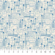 Rooftops in Beige, Oasis by Figo Fabrics, sold by the half-yard