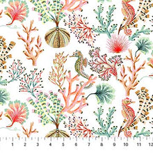 Load image into Gallery viewer, Sea Botanica in White Multi by Figo Fabrics, sold by the half-yard
