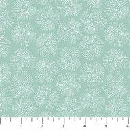 Sea Botanica, Urchin Texture in Mint and Black by Figo Fabrics, sold by the half-yard