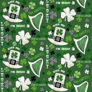 Hello Lucky 9733-66 in Green, by Andrea Tacheira for Henry Glass & Co, sold by the half yard