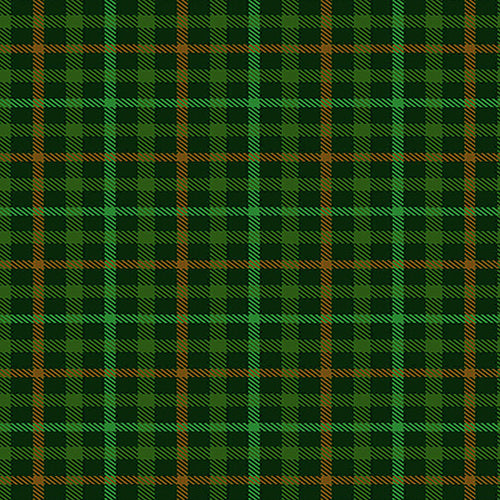 Hello Lucky 9734-69 in Blk/Green Plaid, by Andrea Tacheira for Henry Glass & Co, sold by the half yard
