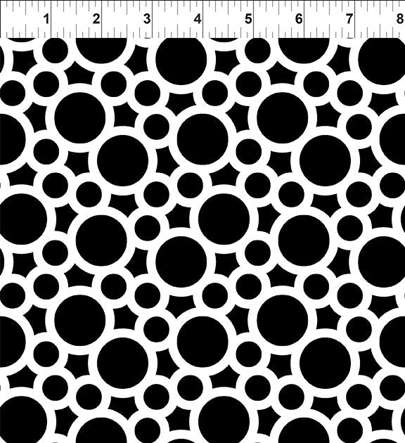 A Groovy Garden in Black & White 9AGG 1 by Jason Yenter for  In the Beginning Fabrics, sold by the half-yard