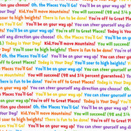A Little Dr. Seuss Words ADE-20824-1 WHITE by Dr. Seuss Enterprises for Robert Kaufman, sold by the half-yard
