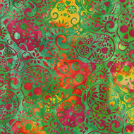 Celebration Skulls Batik AMD-20651-195 in BRIGHT by Lunn Studios from Artisan Batiks by Robert Kaufman, sold by the half-yard