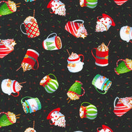 Christmas Jamboree, AUND-21111-373 in COAL by Nutshell Design Inc. for Robert Kaufman, sold by the half-yard