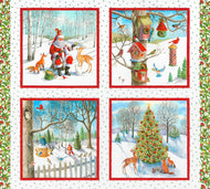 Santa's Woodland Walk AUND-21117-277 Winter, by Nutshell Design Inc. for Robert Kaufman, sold by the one-yard panel