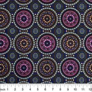 Bush Berry Blue, by M&S Textiles, sold by the half-yard