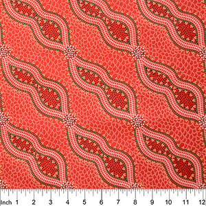 Bush Spinifex Tango Red, BUSTR by M&S Textiles, sold by the half-yard
