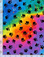 RAINBOW PAWS CAT-C7486  in RAINBOW for Timeless Treasures, sold by the half-yard