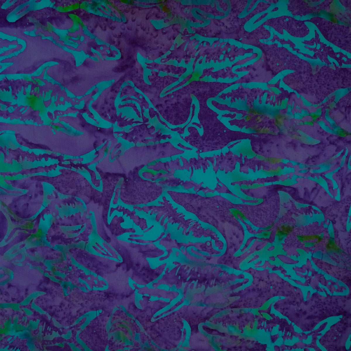 Batik by Mirah, Sharks, Campanula, CL-29-6715, for Parkside Fabrics, sold by the half-yard