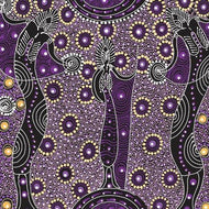 Dancing Spirit Purple by Colleen Wallace, by M&S Textiles, sold by the half-yard