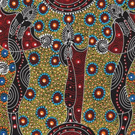 Dancing Spirit Red by Colleen Wallace, by M&S Textiles, sold by the half-yard