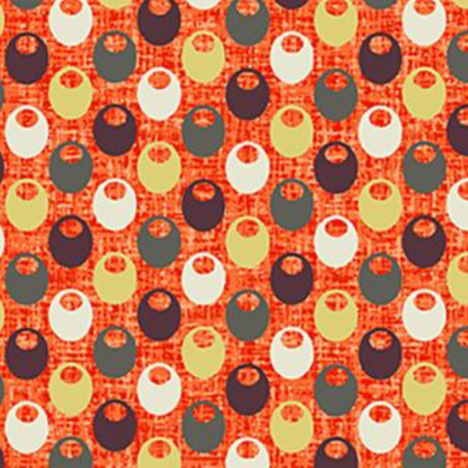Fish Hope Fish Nest Orange for Paintbrush Studio, sold by the half-yard