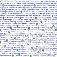 Words FLH-20362-14 NATURAL by Debbie Beaves from Flowerhouse: Lavender Blessings by Robert Kaufman, sold by the half-yard