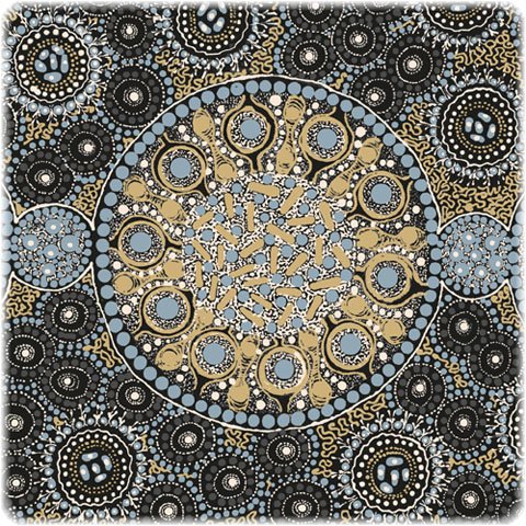 Fresh Life After Rain Black by Christine Doolan Black, by M&S Textiles, sold by the half-yard