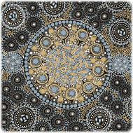 Fresh Life After Rain Black by Christine Doolan Black, by M&S Textiles, sold by the half-yard