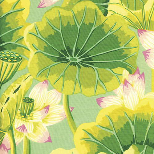 Lake Blossoms in Green, by Kaffe Fassett for Free Spirit Fabrics, sold by the half-yard