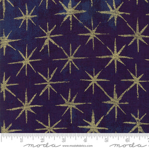 Grunge Seeing Stars Eggplant, 32M, by Moda Fabrics, sold by the half-yard
