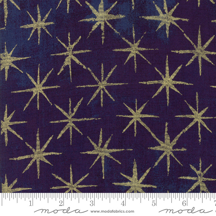Grunge Seeing Stars Eggplant, 32M, by Moda Fabrics, sold by the half-yard